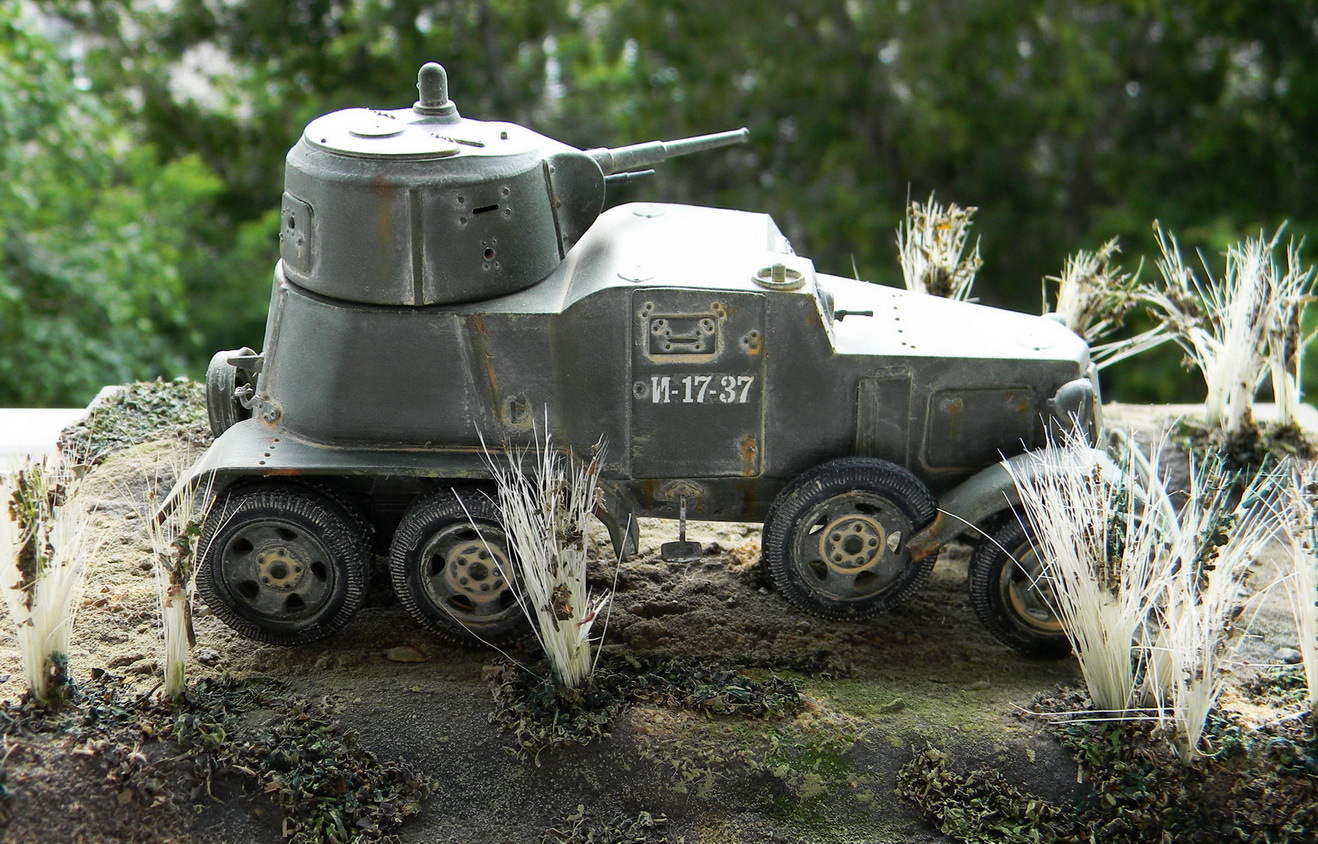 Model of the armored car BA-10. Scale 1:35. - My, Models, Star, BA-10, Armored car, Longpost