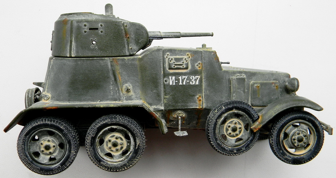 Model of the armored car BA-10. Scale 1:35. - My, Models, Star, BA-10, Armored car, Longpost