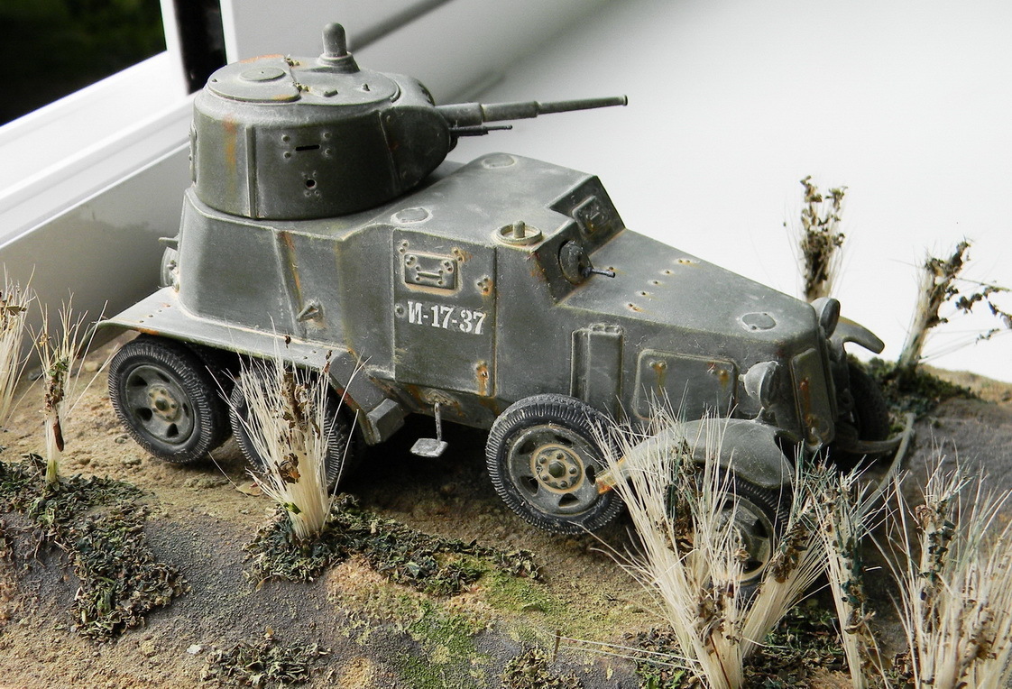 Model of the armored car BA-10. Scale 1:35. - My, Models, Star, BA-10, Armored car, Longpost