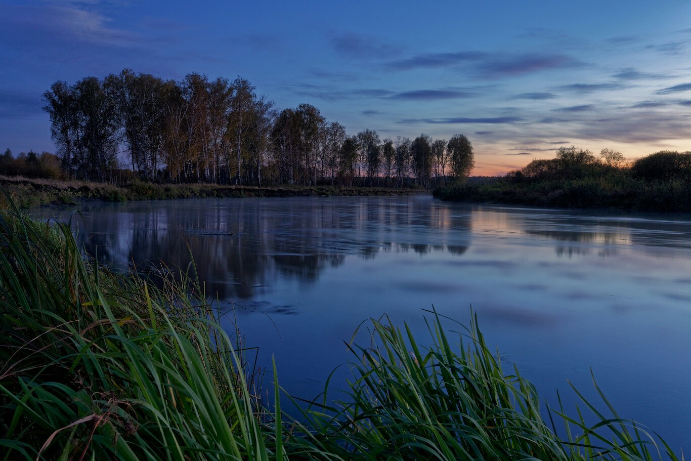 Late evening on the river. Miass - My, Chelyabinsk region, Miass River, Landscape, Sunset