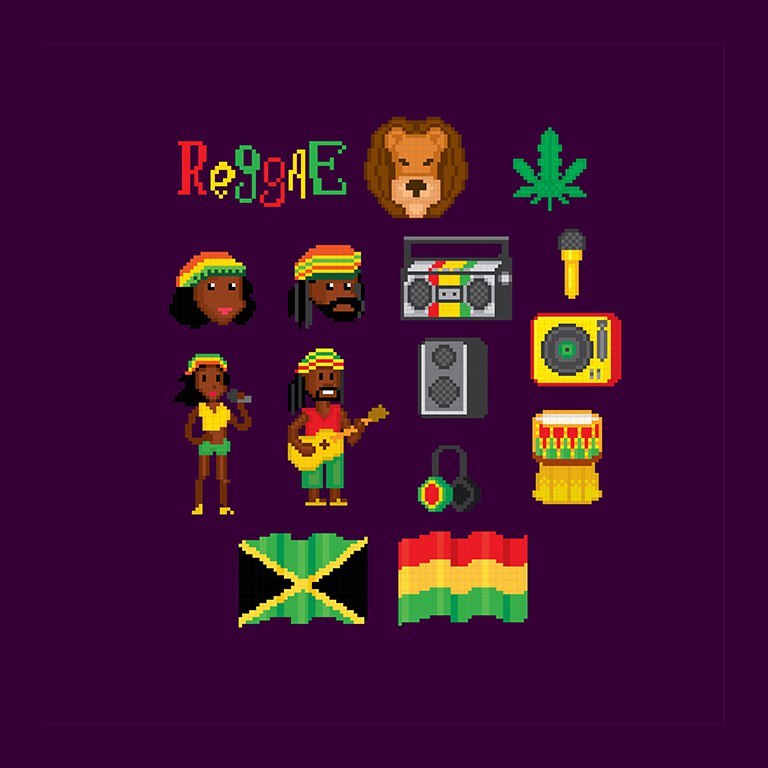 Pixel reggae icons - My, Pixel Art, Reggae