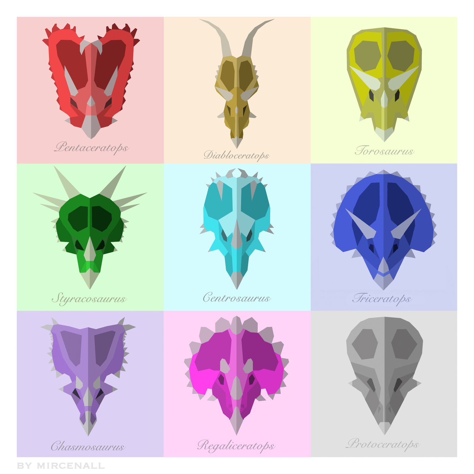 Ceratopsian art - My, , Dinosaurs, Paleontology, Art, Adobe illustrator