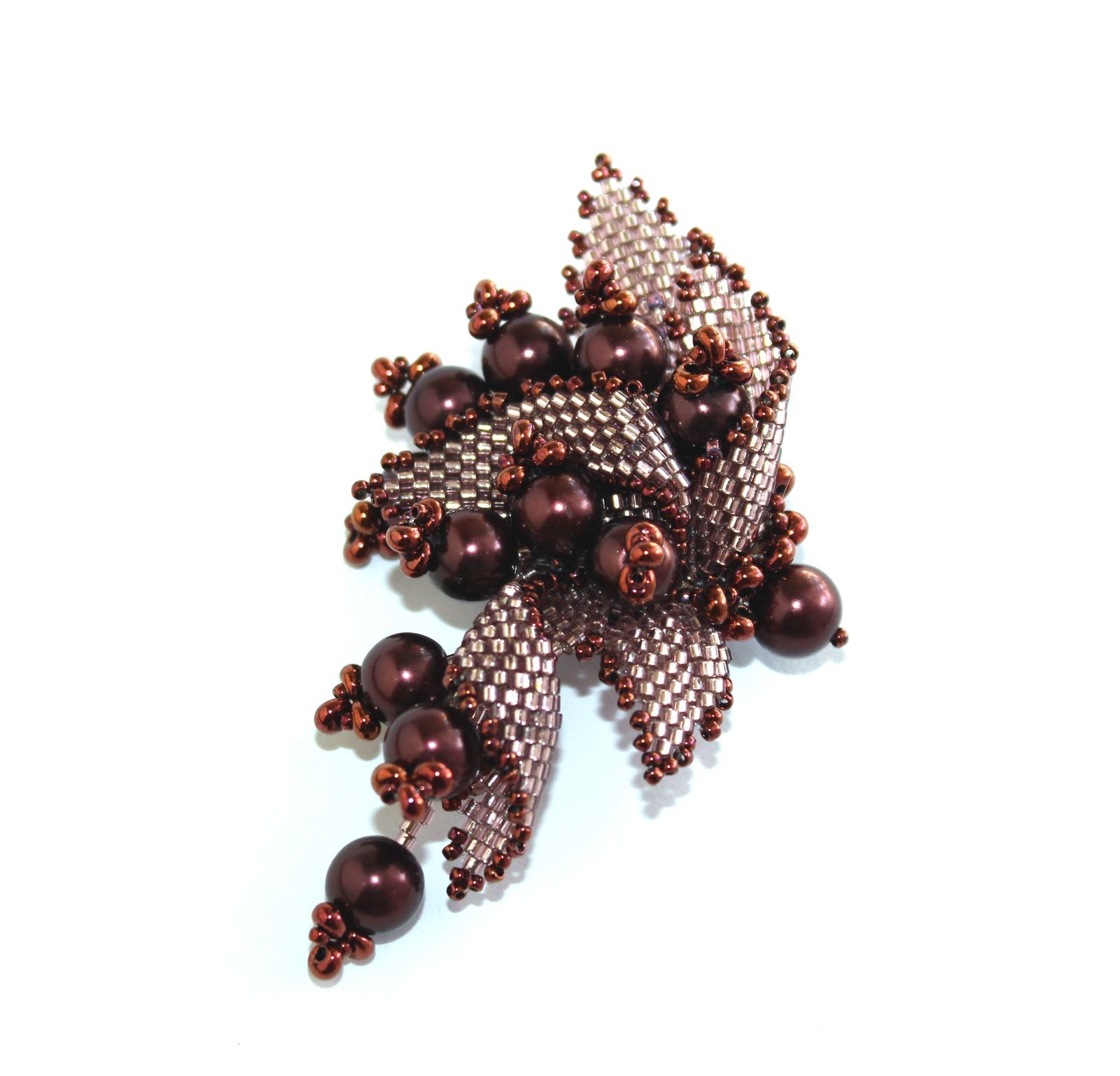 Beaded brooches - My, Beads, Decoration, Handmade, Needlework without process, Handmade, Longpost