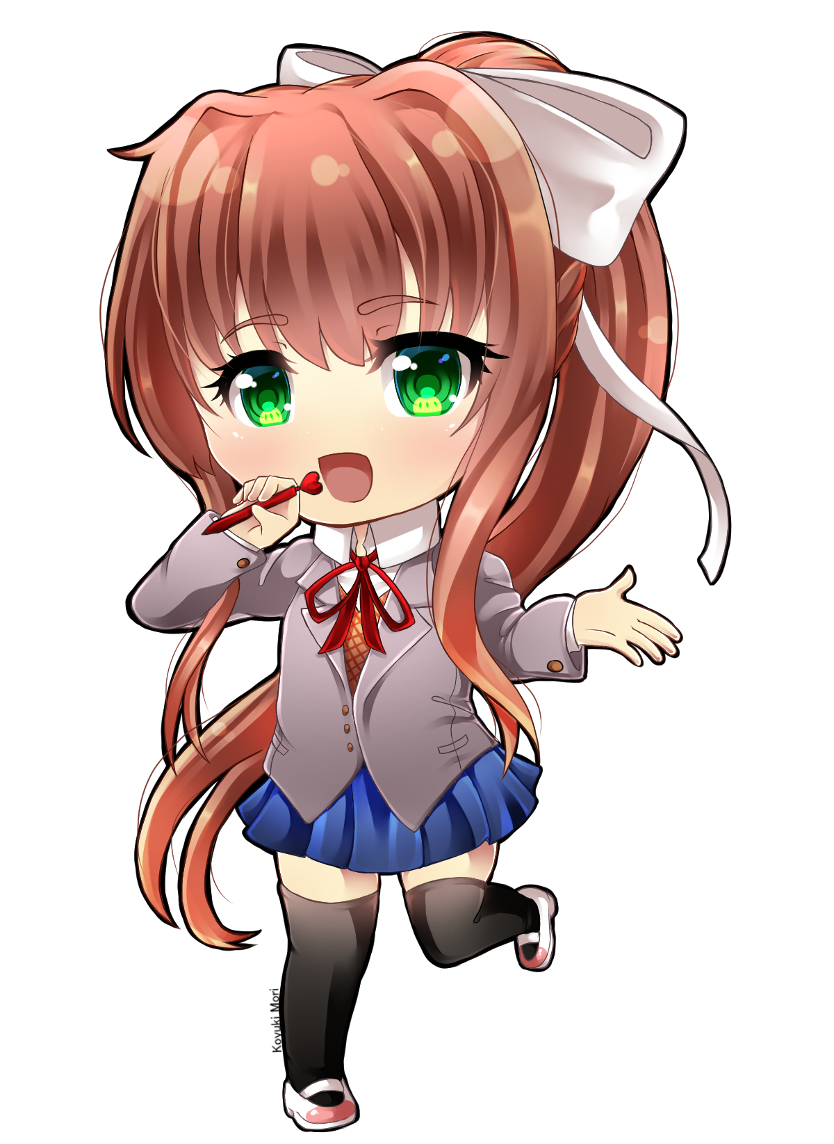 Chibi Doki - Doki Doki Literature Club, Визуальная новелла, Sayori, Natsuki, Yuri DDLC, Monika, Chibi, Аниме, Длиннопост, Чиби