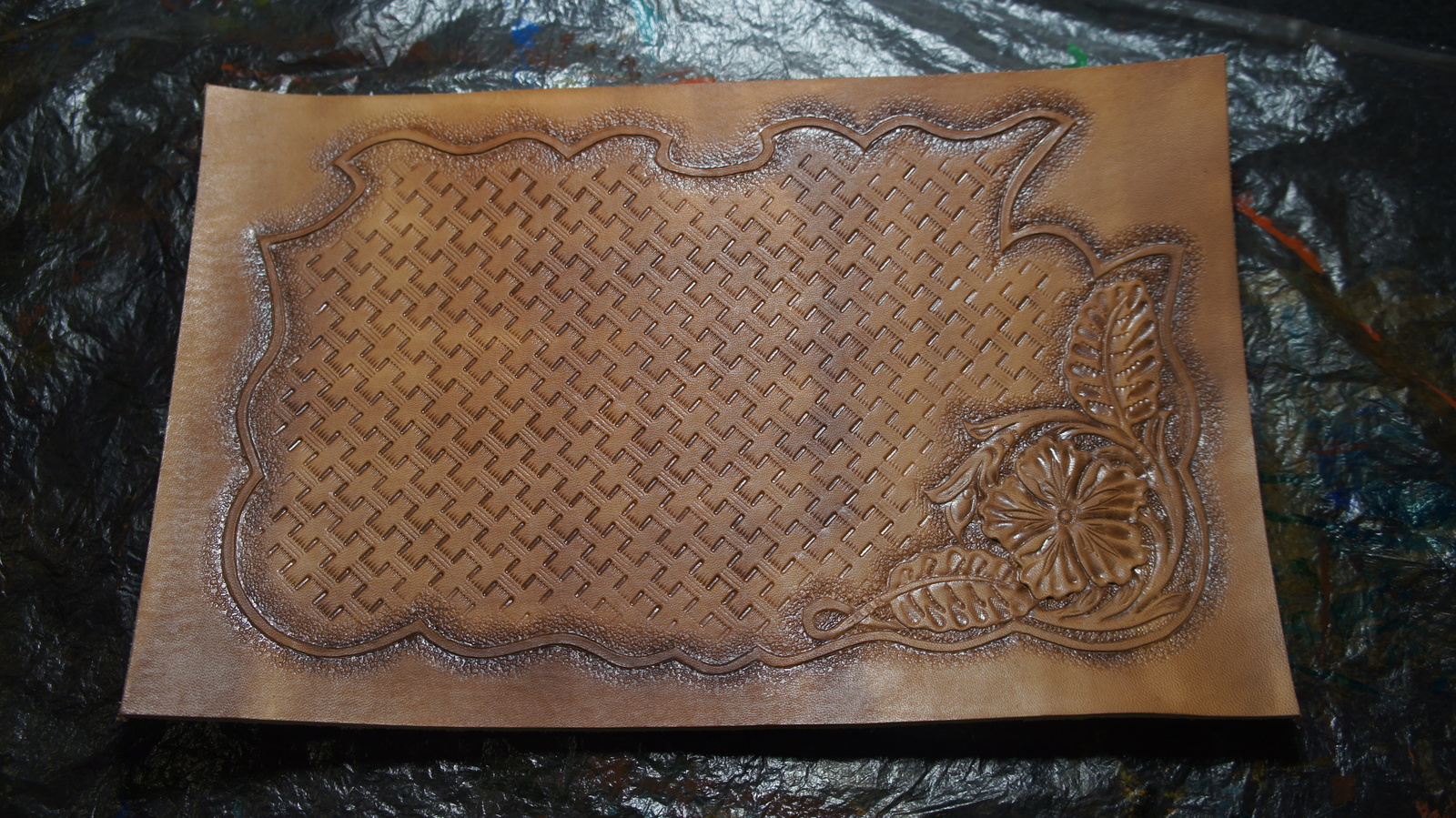 Skin work. Wallet for autodocuments. - My, My, Leather, Handmade, Wallet, Longpost, Needlework with process, Ilyamuromskiy