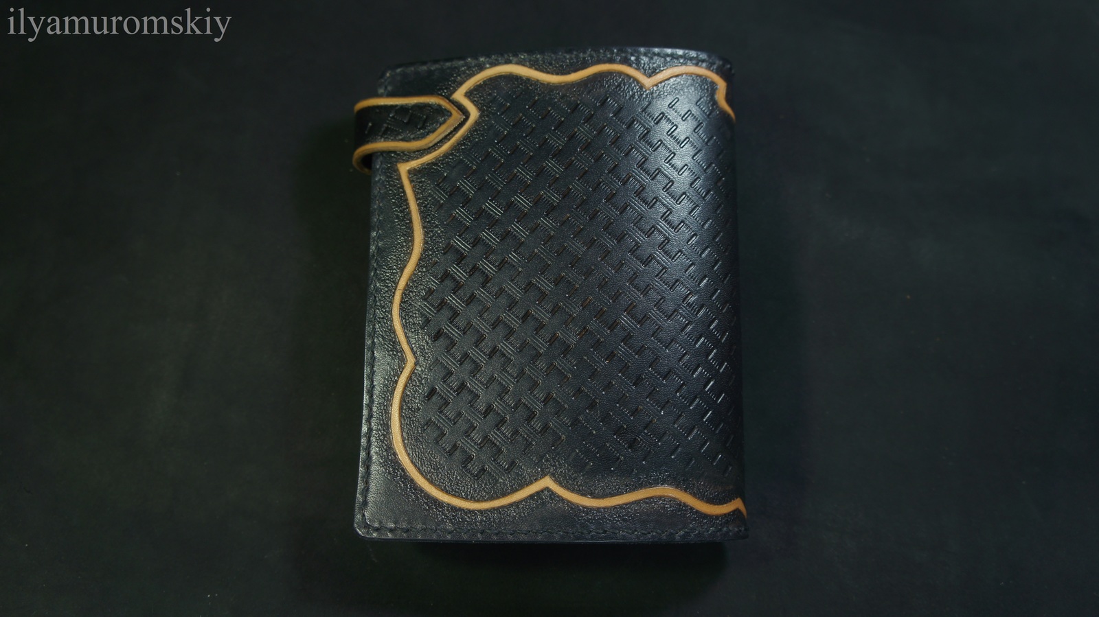 Skin work. Wallet for autodocuments. - My, My, Leather, Handmade, Wallet, Longpost, Needlework with process, Ilyamuromskiy