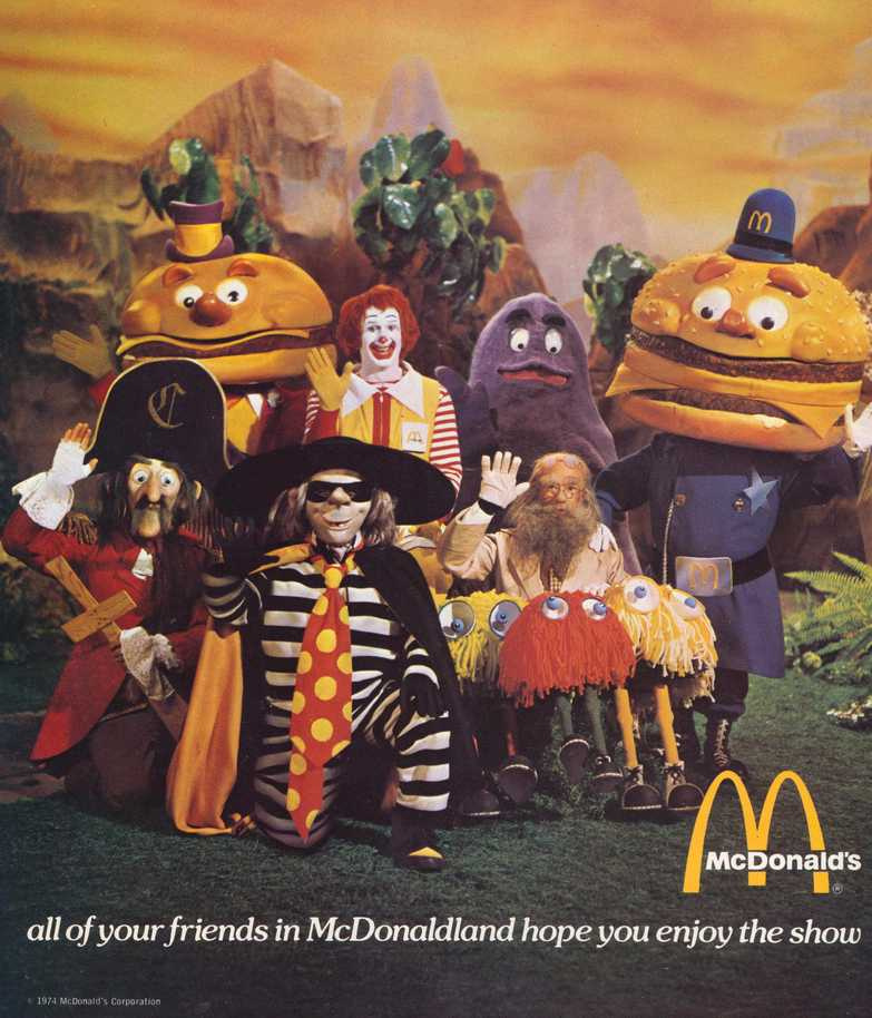 Advertising poster for McDonaldland (1974) - Advertising, Food, Story, The photo, Retro, Joke, Humor