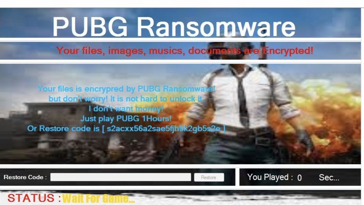 New ransomware encrypts files on users' computers and requires them to play PUBG to unlock - Virus, PUBG, Addiction