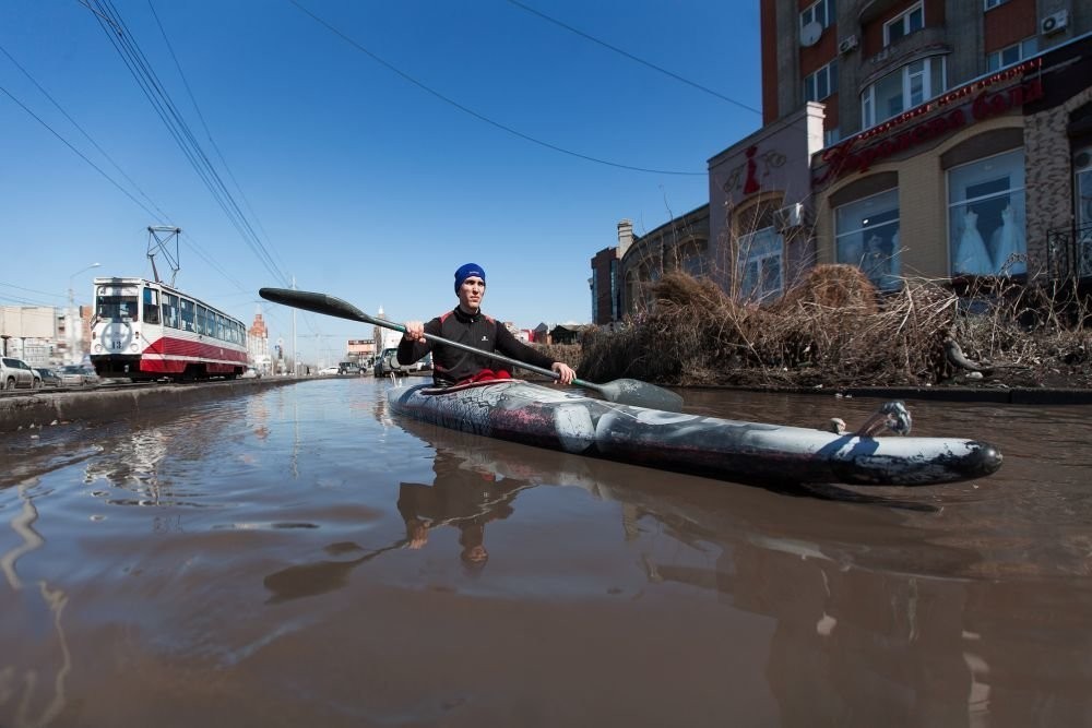 Omsk - a city of traditions - Omsk, Swim, Puddle, Spring, Traditions, news, Longpost, Swimming