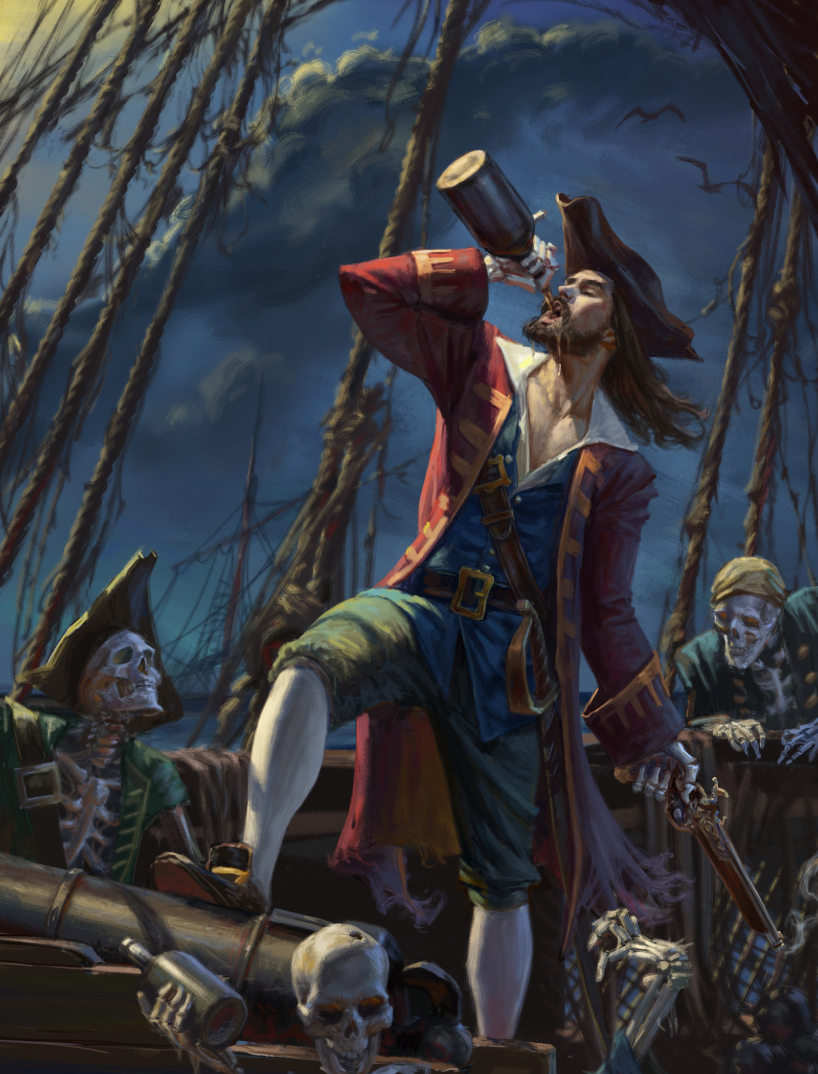 The Captain - Art, Drawing, Pirates, Nikita Volobuev