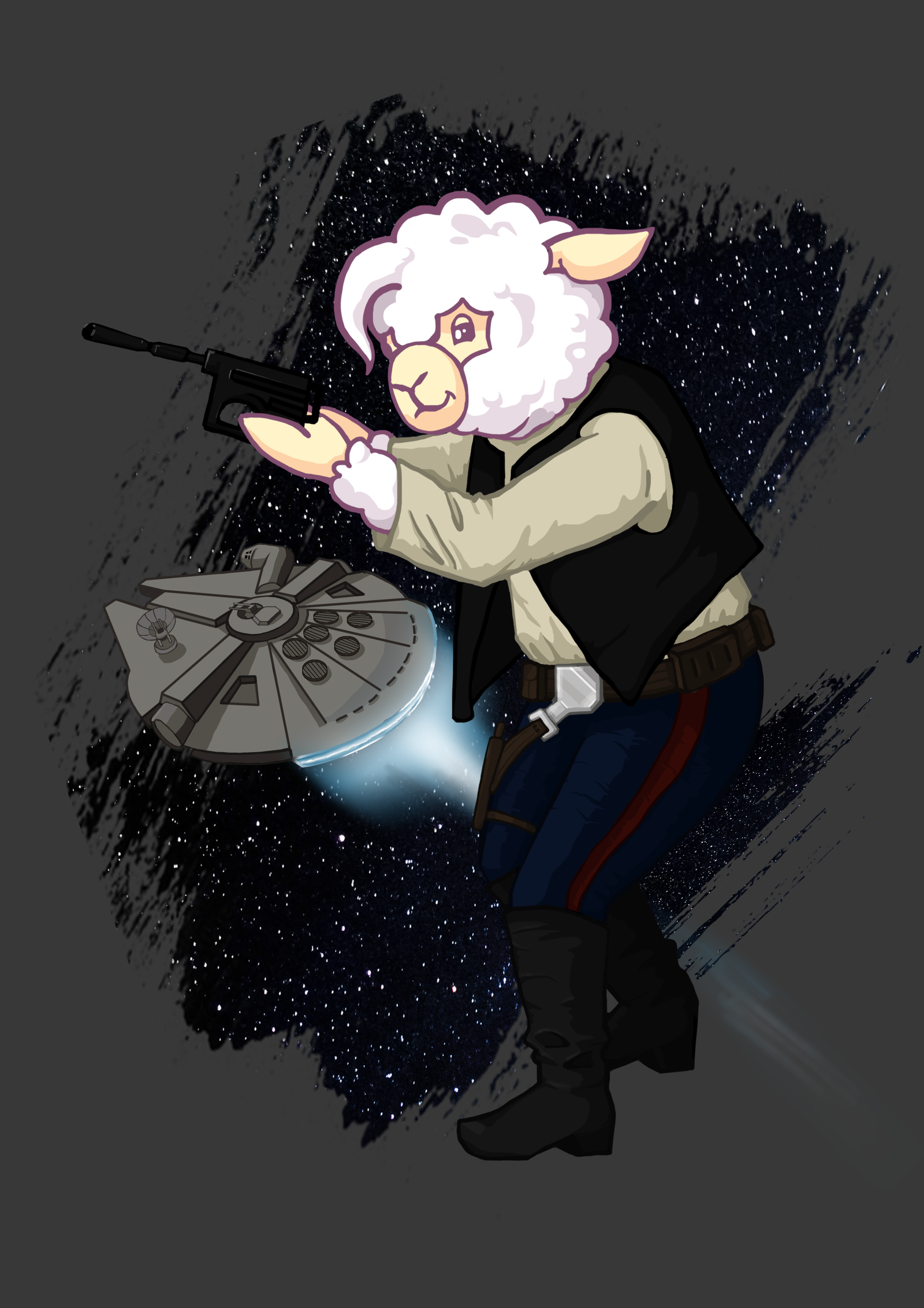 Mr. Lama Solo - My, Lamacomics, Humor, Star Wars, Han Solo, Art