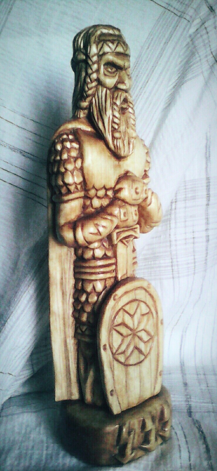 Slavic god PERUN, carved from wood (aspen), height 25cm. - My, Ancient gods, Wood carving, Thread, Slavic mythology, Rodnoverije, Perun, Longpost