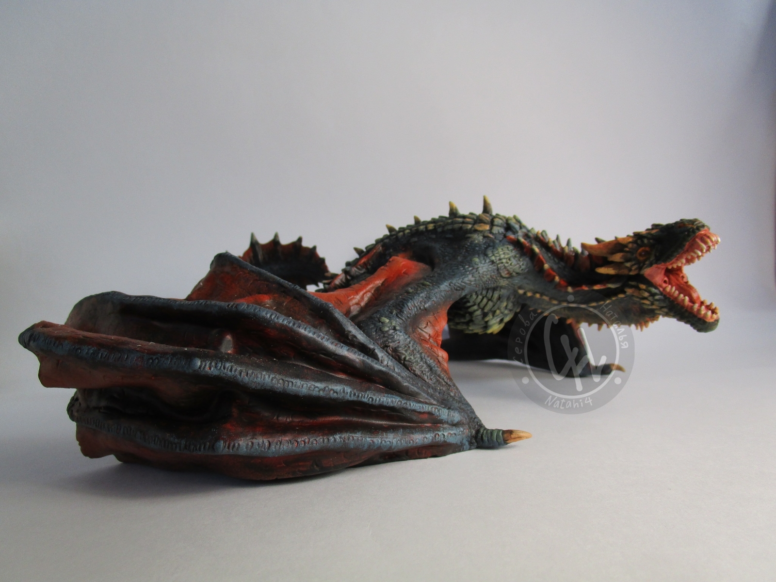 My Dragon Drogon, inspired by Game of Thrones. - My, Polymer clay, Game of Thrones, Drogon, Needlework without process, Sculpture, The Dragon, Longpost