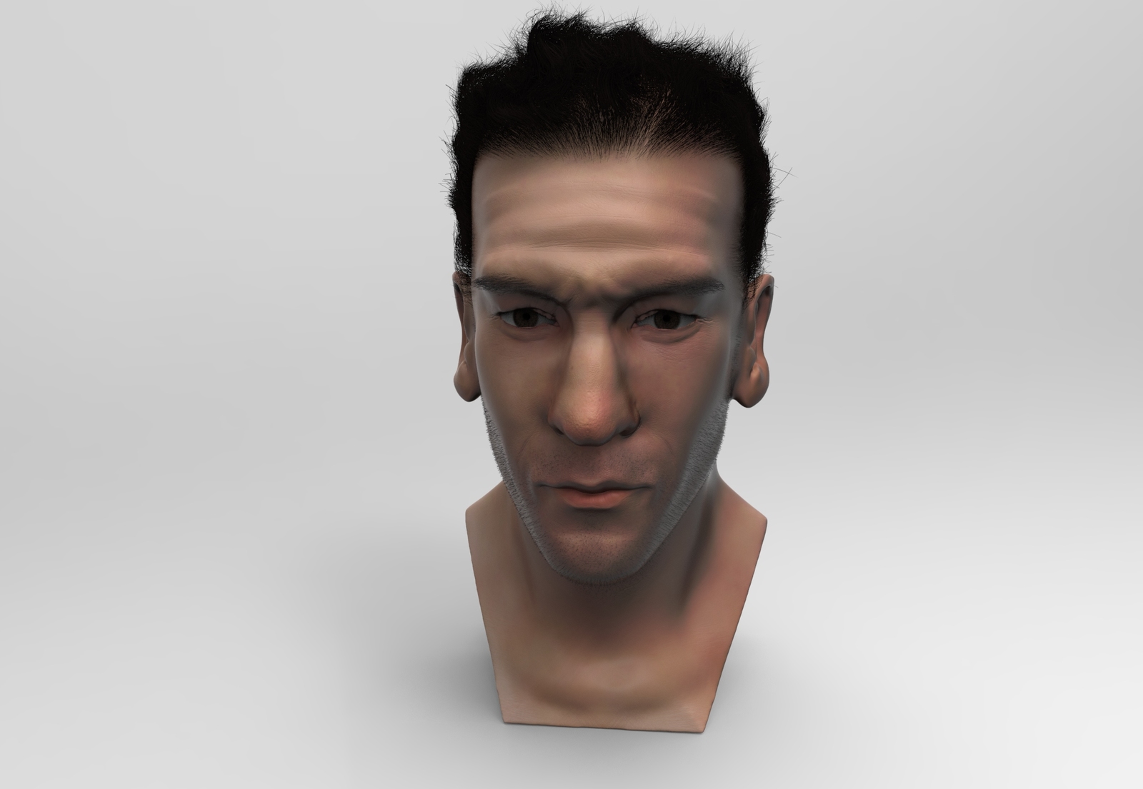 Bust of John Bernthal - My, Zbrush, 3D modeling, Art, Sculpting, Bust, Sculpture, John Bernthal, Keyshot, Longpost