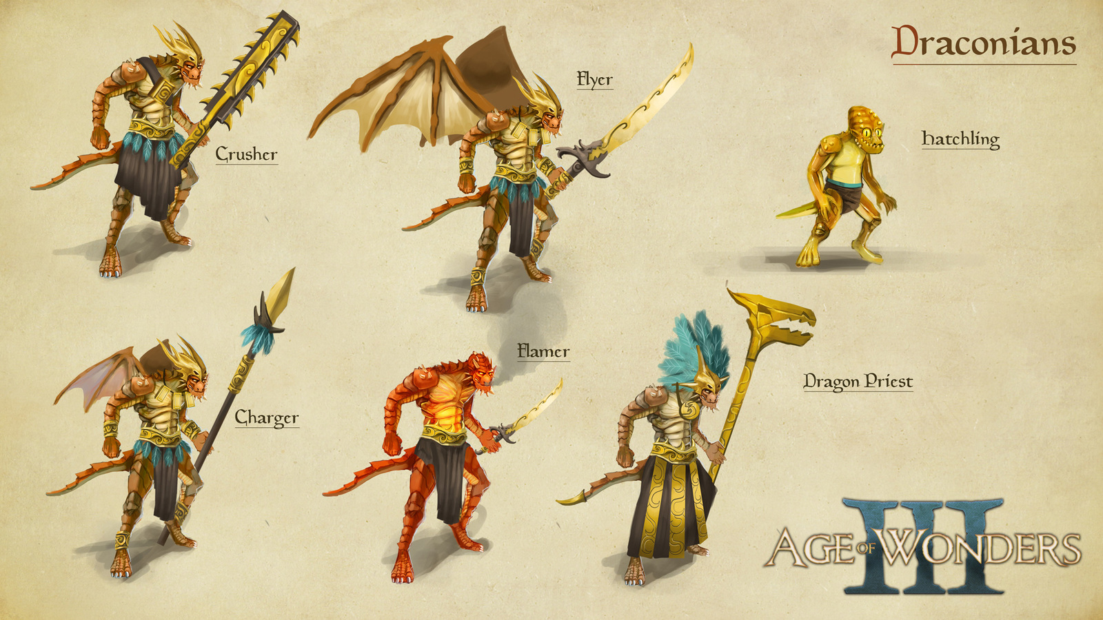 A few sketches of units from AoW 3 beta times. - Game art, Drawing, Age of Wonders 3, Longpost