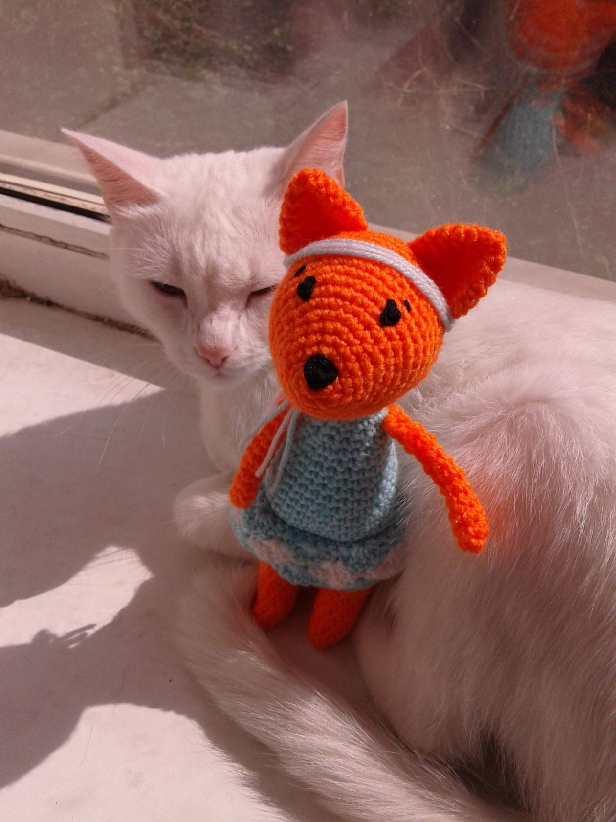 Fox Leska - My, Amigurumi, Fox, Toys, Handmade, Crochet, Longpost, Needlework, Needlework without process, cat