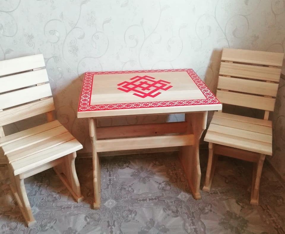 Table with Slavic motif - My, Carpenter, Handmade, Painting, , Longpost, Slavs