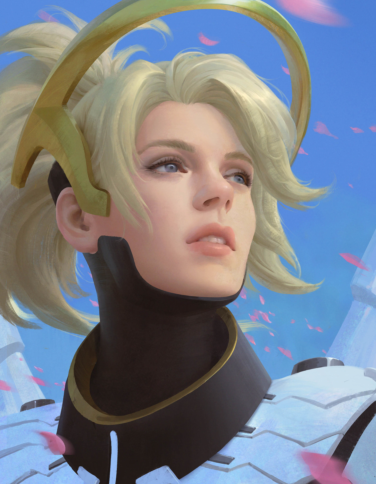 Frau Ziegler - Games, Overwatch, Blizzard, Mercy, Art, Portrait, Edward Chee