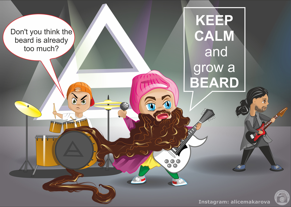 KEEP CALM and grow a BEARD  (30STM) - My, 30 seconds to mars, Jared Leto, , Echelon, Rockstar