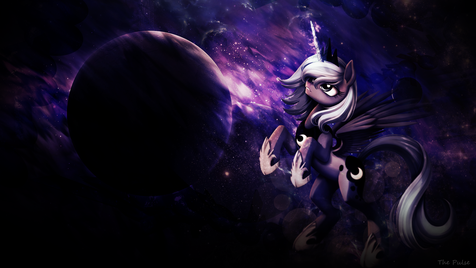 Ehhhh... - Space, Fan art, Wallpaper, My little pony, Princess luna