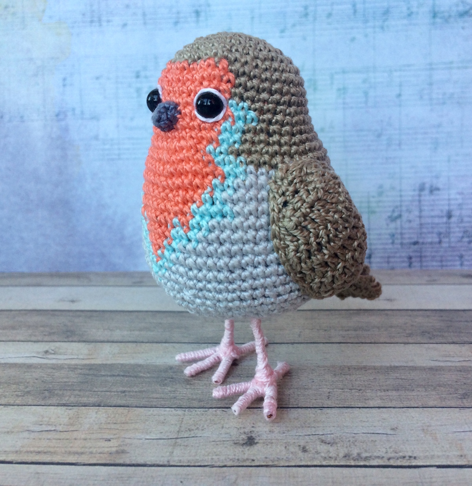 Robin - My, Longpost, Needlework without process, Knitting, Crochet, Amigurumi, Birds, Needlework