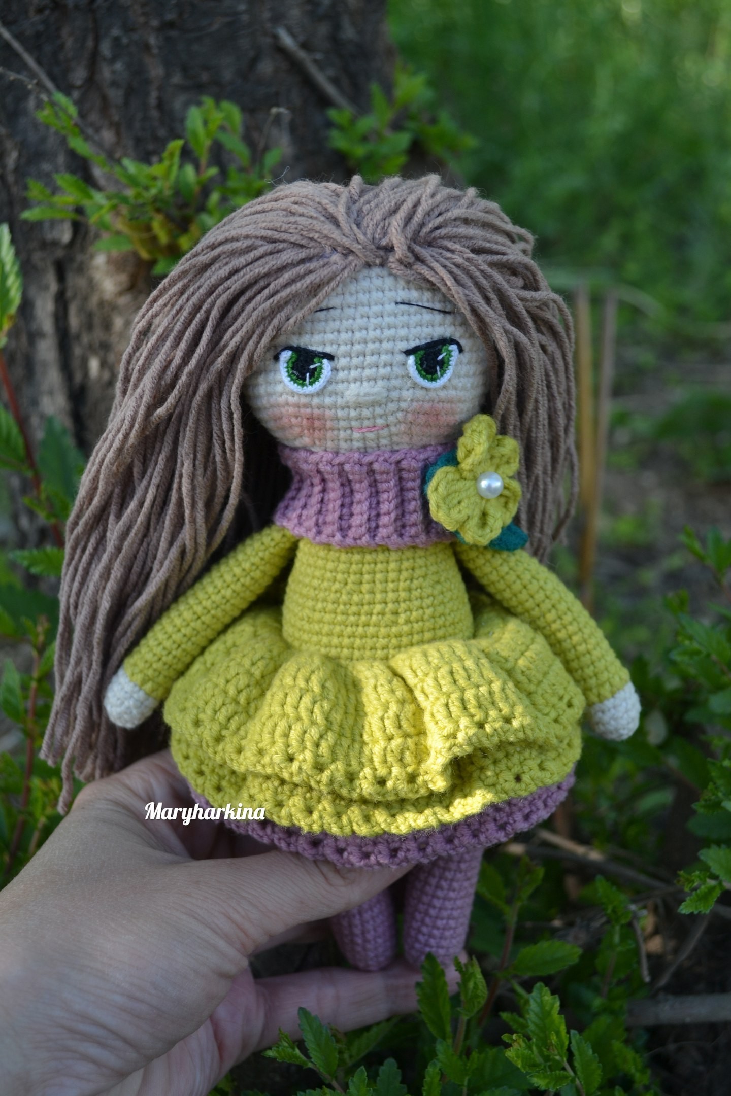 Makeup works wonders - My, Knitting, Doll, Longpost