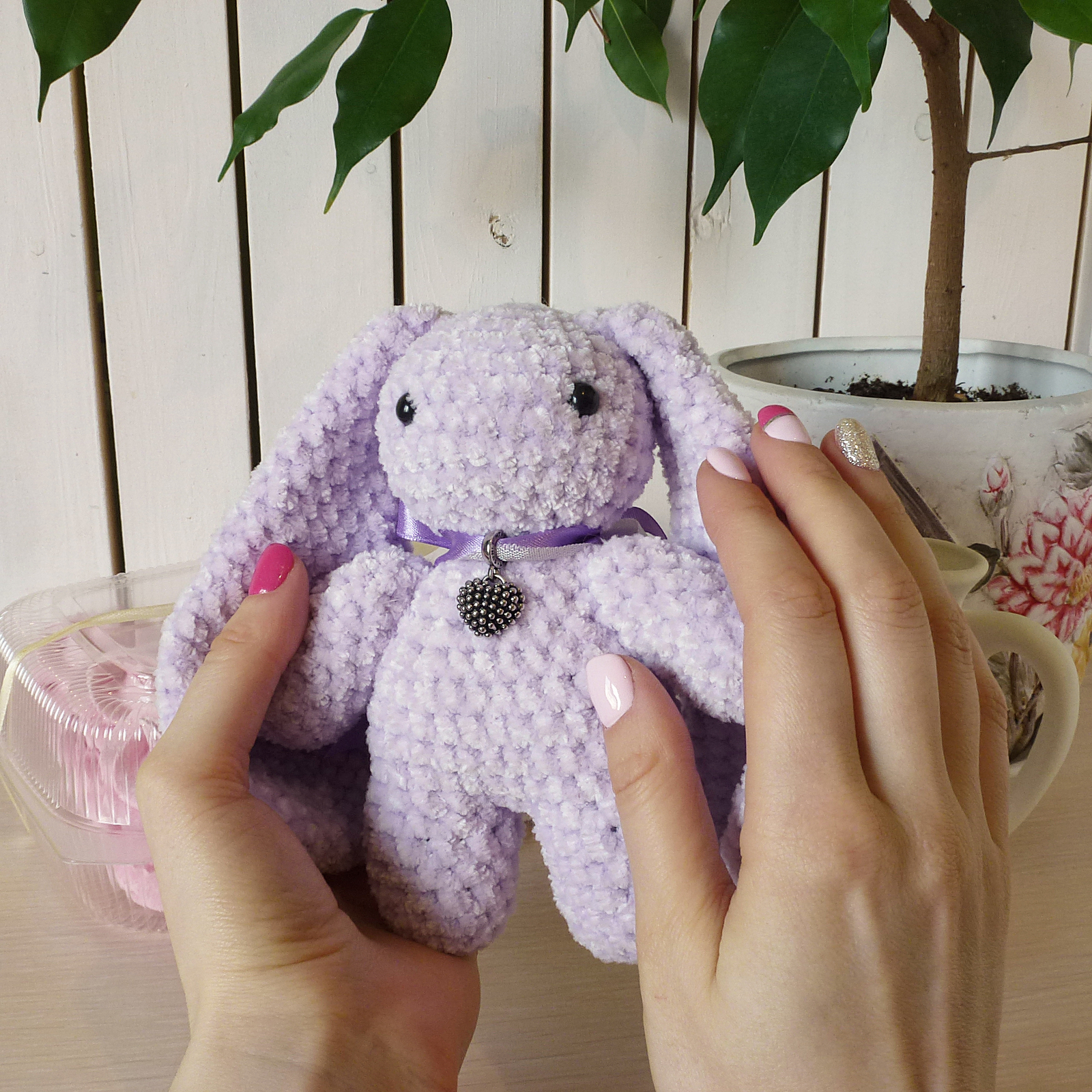 marshmallow bunnies - My, Hare, Plush Toys, Amigurumi, Needlework without process, Knitted toys, Longpost