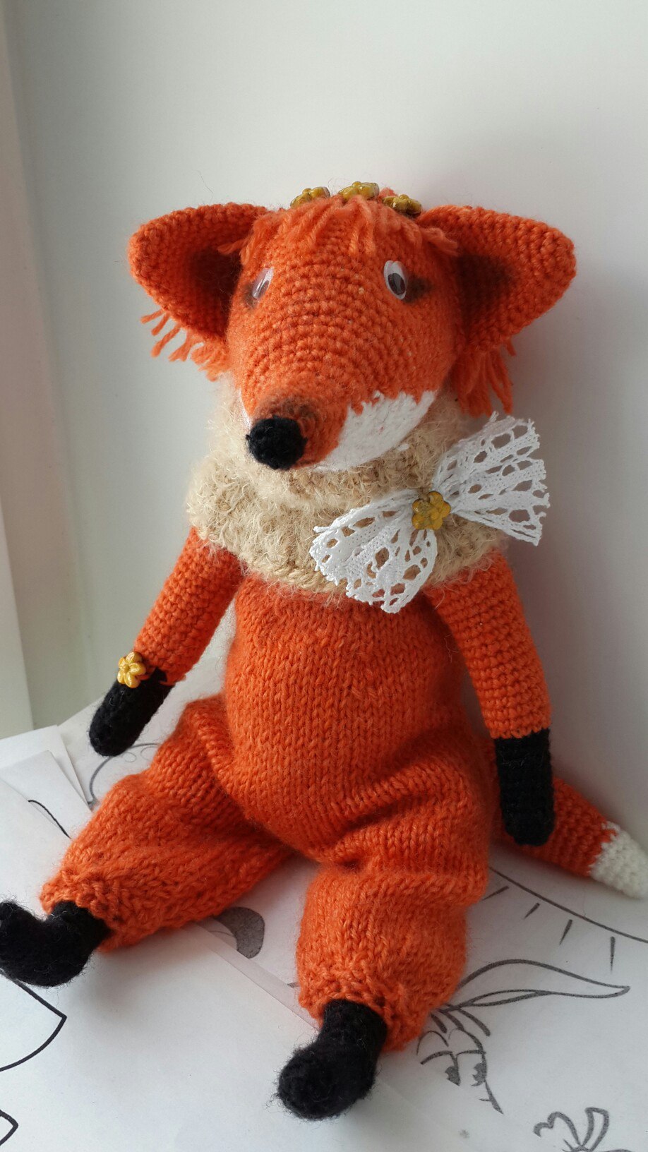 Chanterelle Praskovya - My, Knitting, Crochet, Knitting to order, Knitted toys, Fox, Longpost