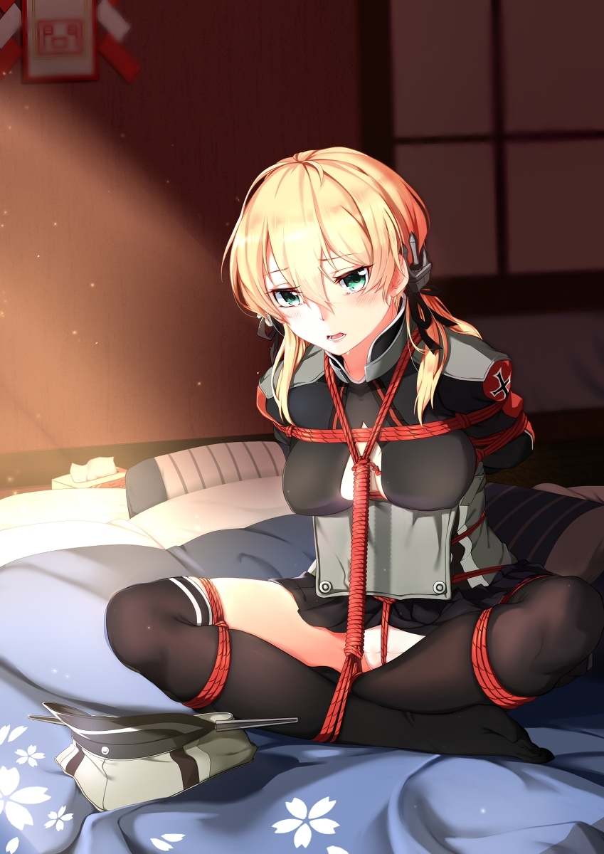 Now you will answer for all your swordfish - NSFW, Kantai collection, ARK Royal, Bismarck, Anime, Anime art, Bondage, Warspite, Prinz Eugen, Longpost