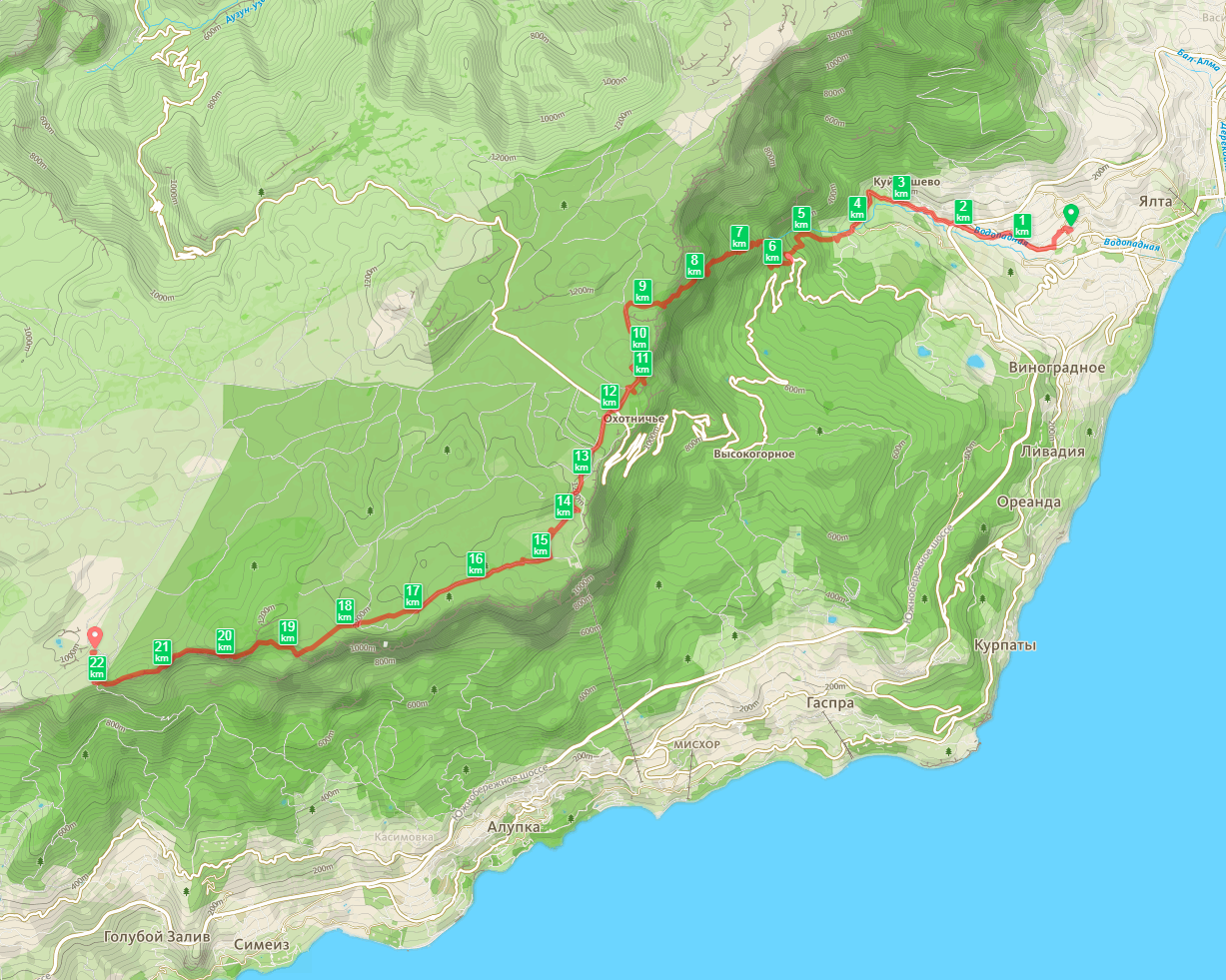Пеший Туристический. Походы по Крыму. Ялта - Ат-Баш. | Пикабу