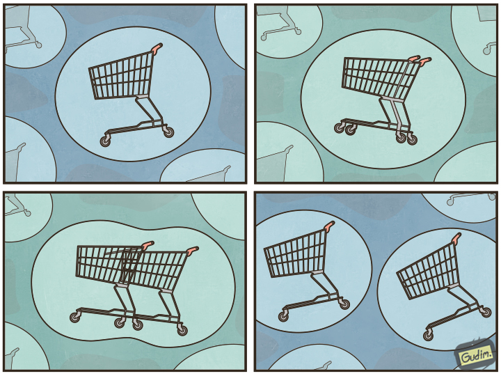 How Carts Reproduce - My, Gudim, Comics, Supermarket, Cart, Cell