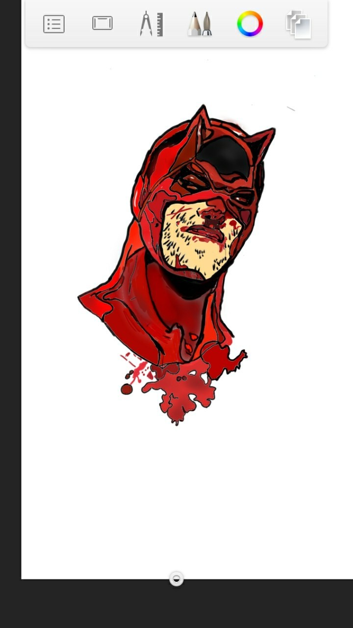 First normal drawing - My, Drawing, Daredevil, Longpost