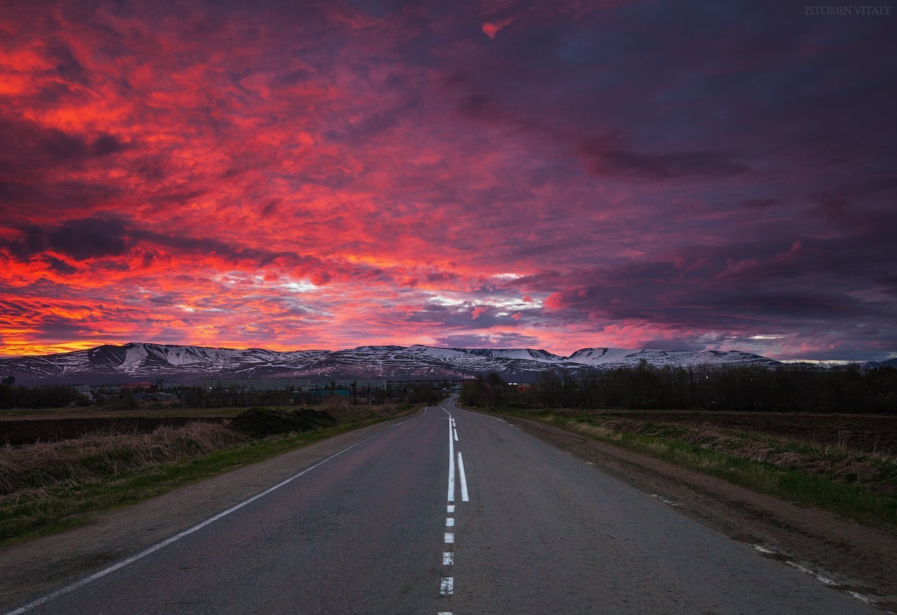 Apatity - Apatity, The photo, Sky, Clouds, Russia, Road, Public