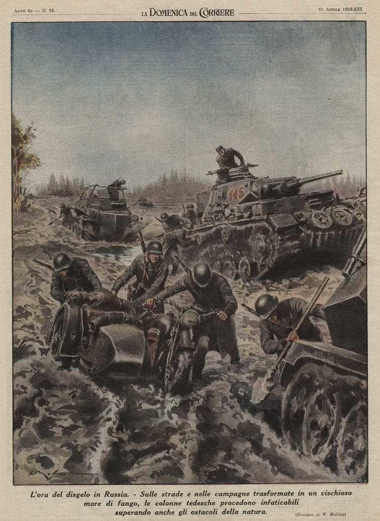 Italian propaganda about the battles on the Eastern Front - Propaganda, Italy, , Magazine clippings, Story, The Second World War, Longpost, Clippings from newspapers and magazines