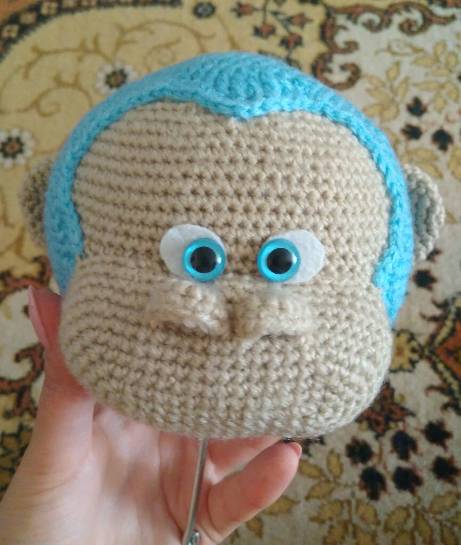 Monkey baby))) - My, Handmade, Amigurumi, Crochet, Knitted toys, , Needlework, Longpost