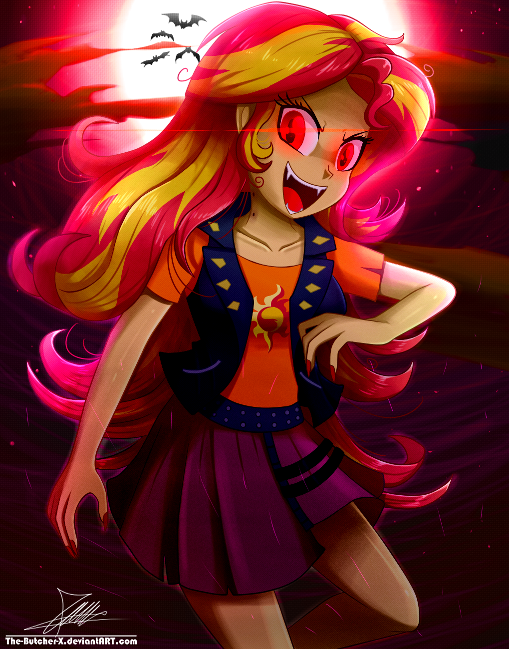 .:Vampire Shimmer:. - My little pony, Equestria girls, Sunset shimmer, Thebutcherx, PonyArt