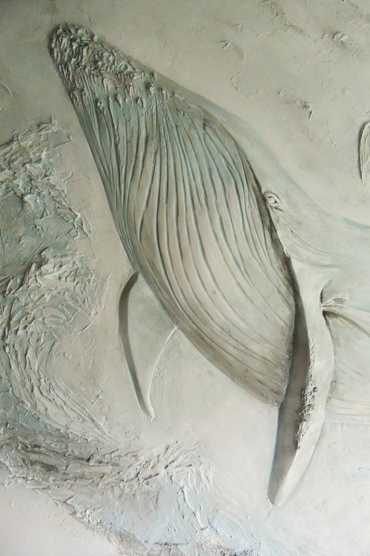 How I sculpted a whale on the wall - My, With your own hands, Needlework with process, Bas-relief, Sculpture, Creation, Whale, Sea, Longpost