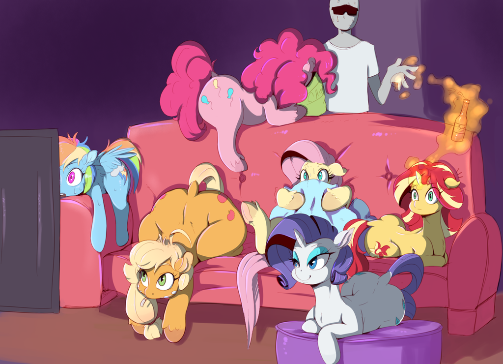 Lazy horses - My little pony, Pinkie pie, Rainbow dash, Applejack, Fluttershy, Sunset shimmer, Rarity