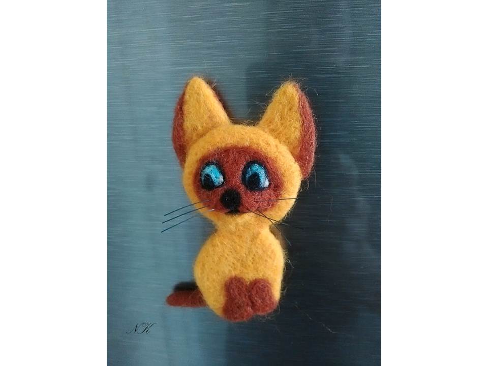 Fridge magnets Kitten named Woof. dry felting - My, Needlework without process, Magnets, Dry felting, Longpost