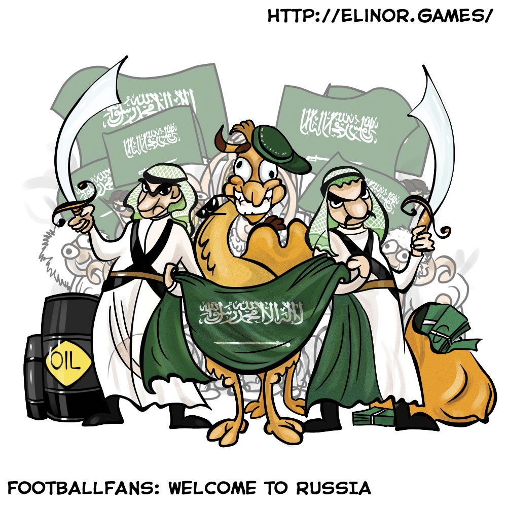 Fans of the World Cup 2018. Group A - My, Football, World championship, Drawing, Art, Digital drawing, Caricature, Soccer World Cup, Board games, Longpost