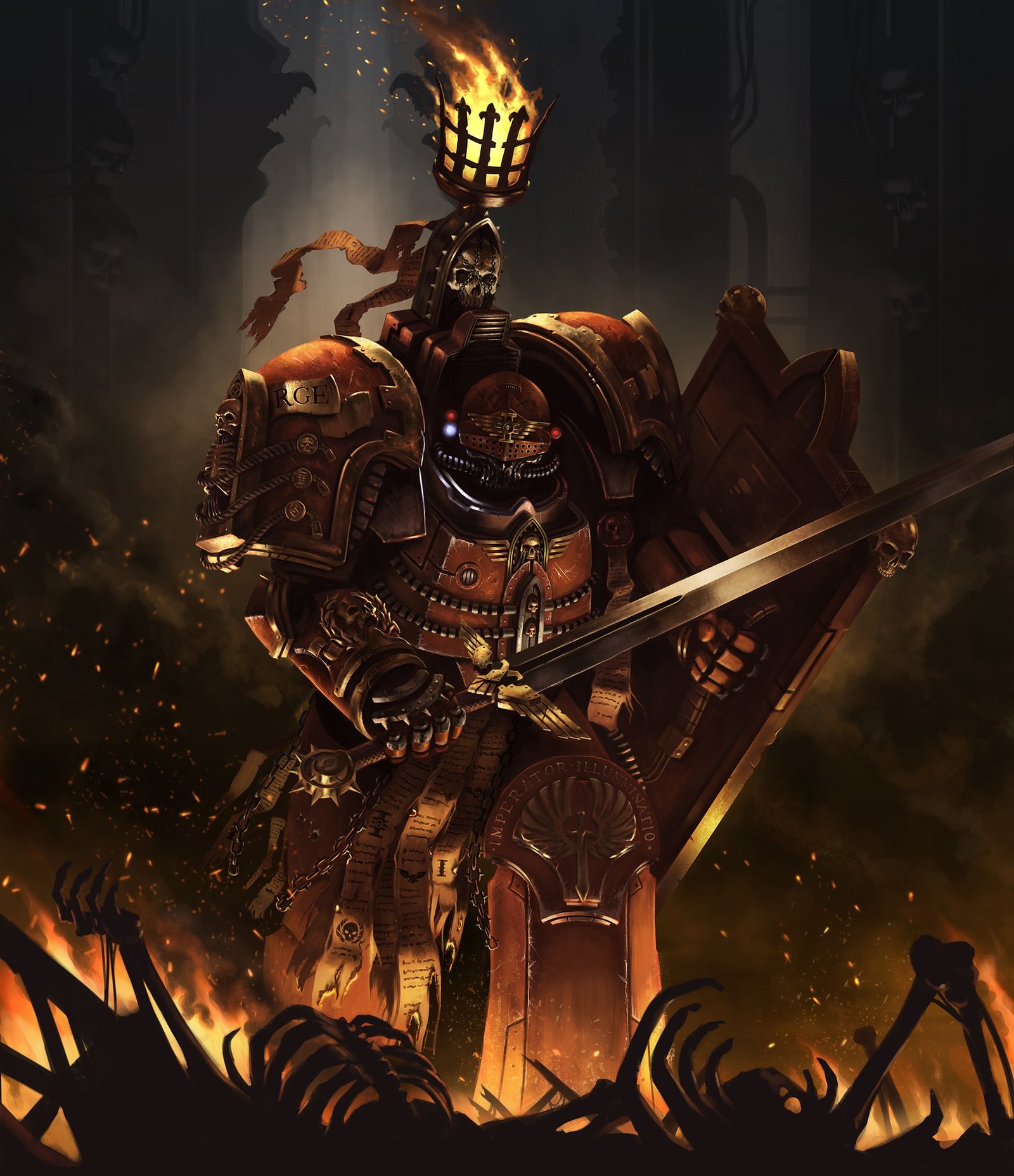 Burn the heretic [based on the sketch of Lszl Vida] by Balzs Pirk - Warhammer 40k, Inquisition, Wh Art