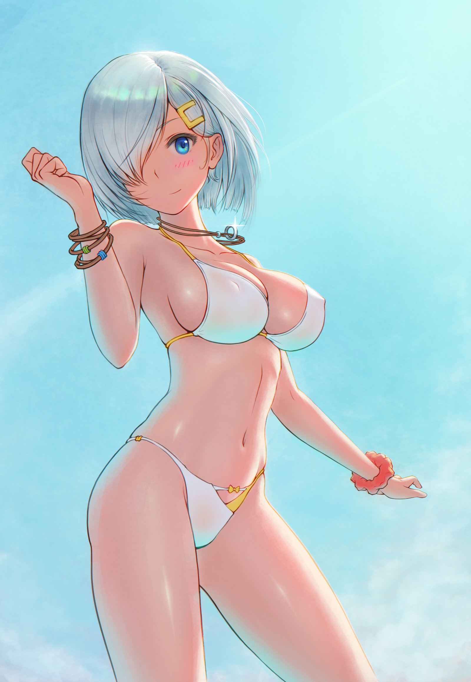 Chichikaze - NSFW, Kantai collection, Hamakaze, Swimsuit, Anime, Anime art, Boobs, Underwear, Longpost