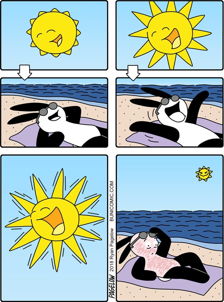 sunbathing - Buni, Tan, The sun, Burned out