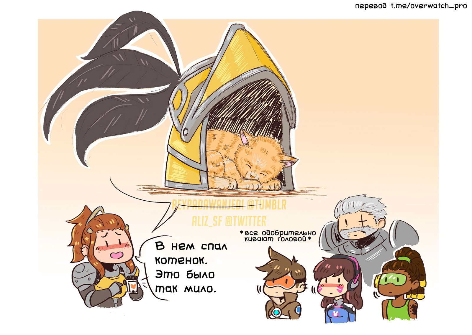 Safety? Kittens matter! - Overwatch, Brigitte, Blizzard, Comics, cat, Kittens