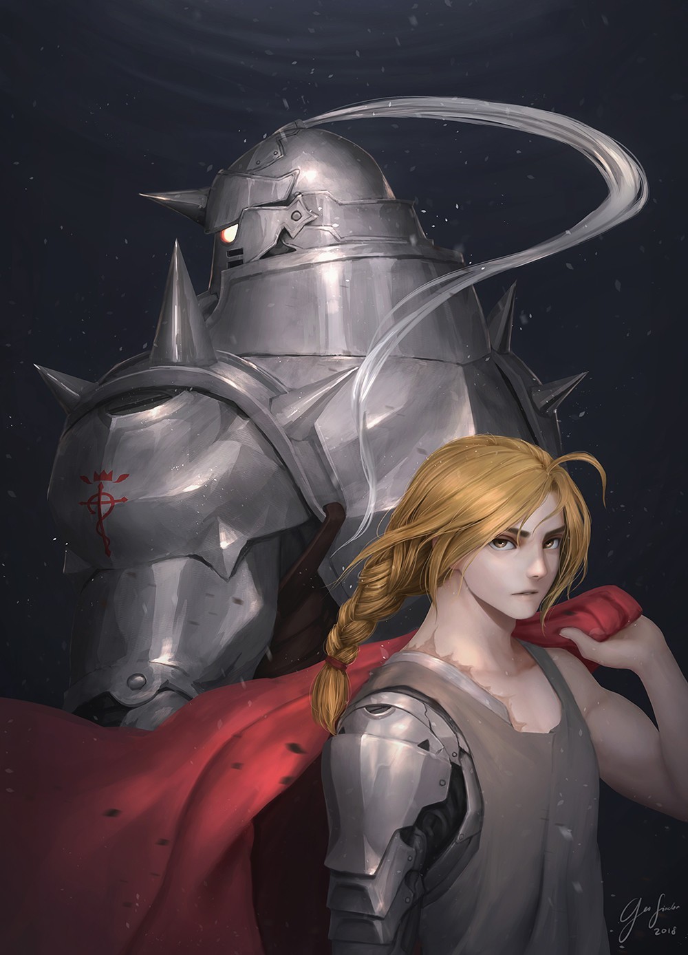 Elric Brothers - Anime Art, Аниме, Fullmetal Alchemist, Edward Elric, Alphonse Elric, Geo Siador