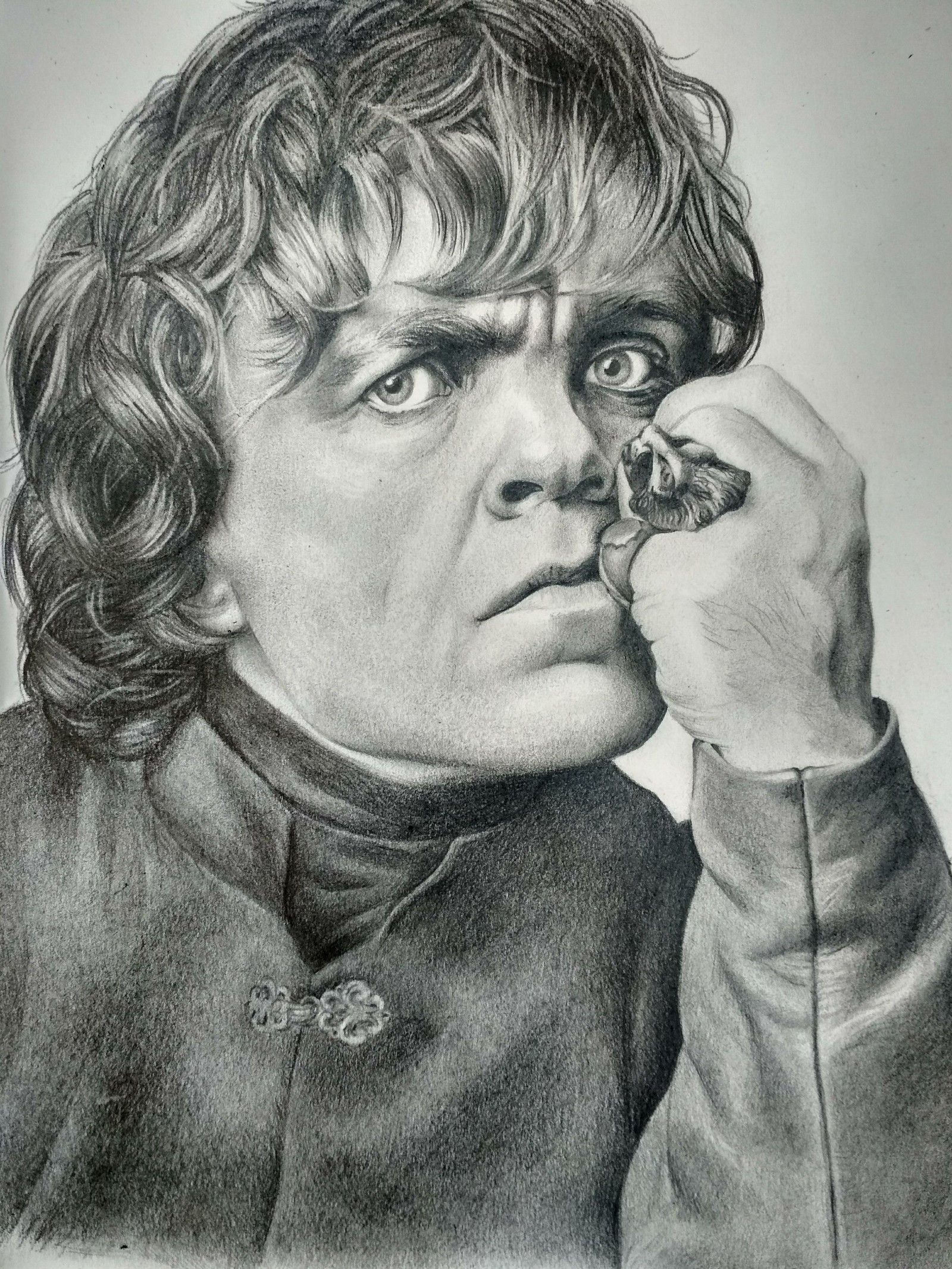 My works - My, Portrait by photo, Game of Thrones, Simple pencil, Tyrion Lannister, Portrait, Drawing, Pencil