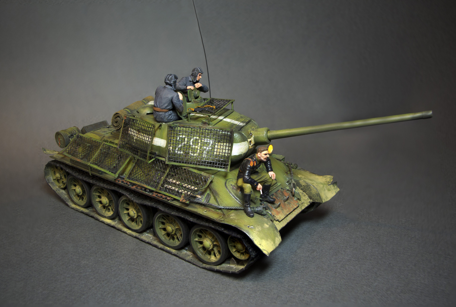 Model of the T-34-85 tank - My, Stand modeling, Models, BTT, T-34, Painting, Airbrush, Creation, Hobby, Longpost