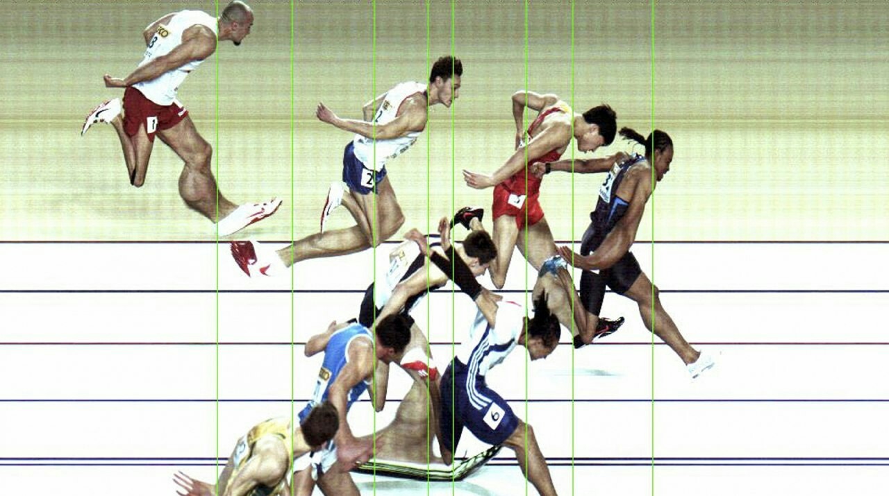 Super cool finish photo image! Some kind of Cretan frescoes. Not a technical photo. stolen from vk - Photo finish, Sport, , Run, The photo, Interesting, Fresco