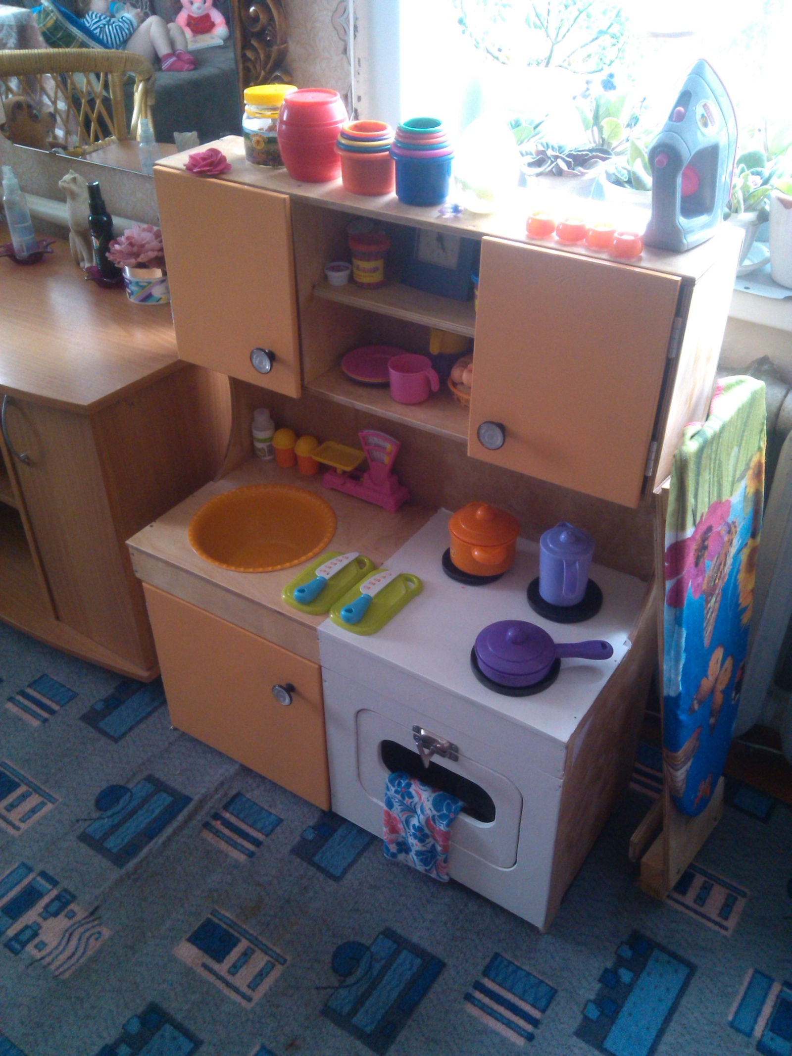 Children's plywood kitchen - My, Needlework without process, Kitchen, Toys