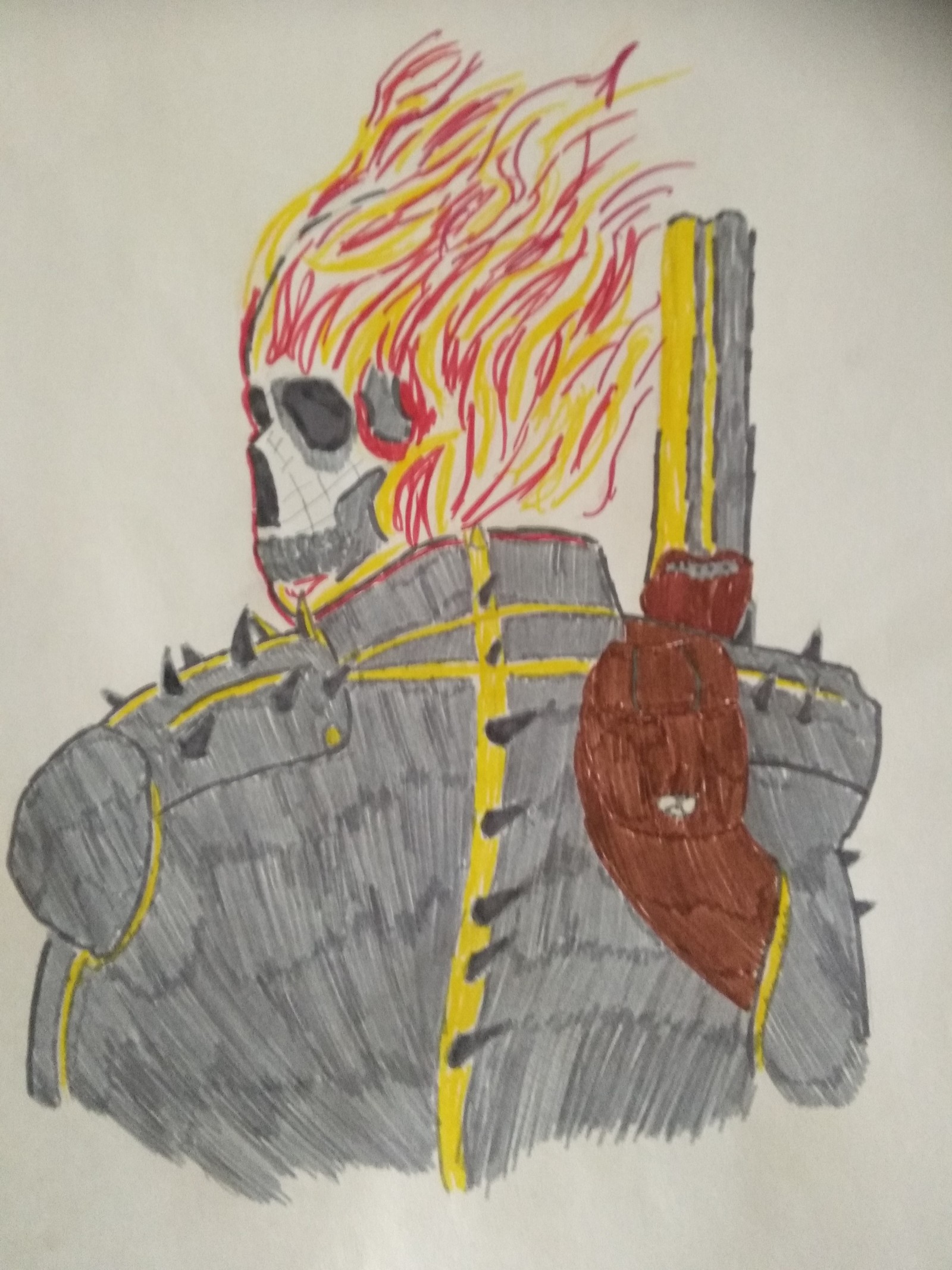 Ghost rider - My, Ghost rider, Art, Drawing